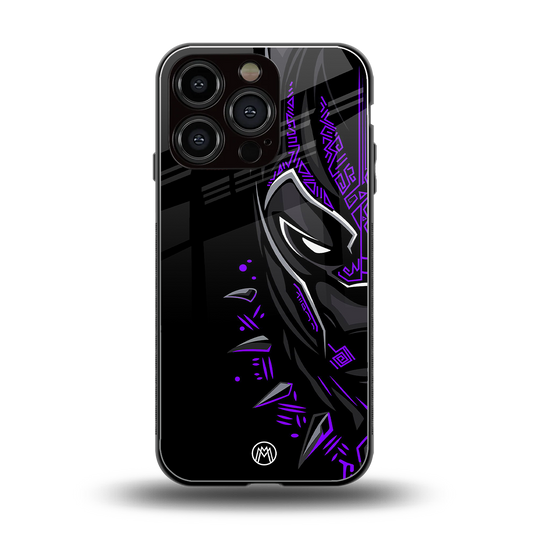 black panther superhero back phone cover | glass case for iphone 16 pro