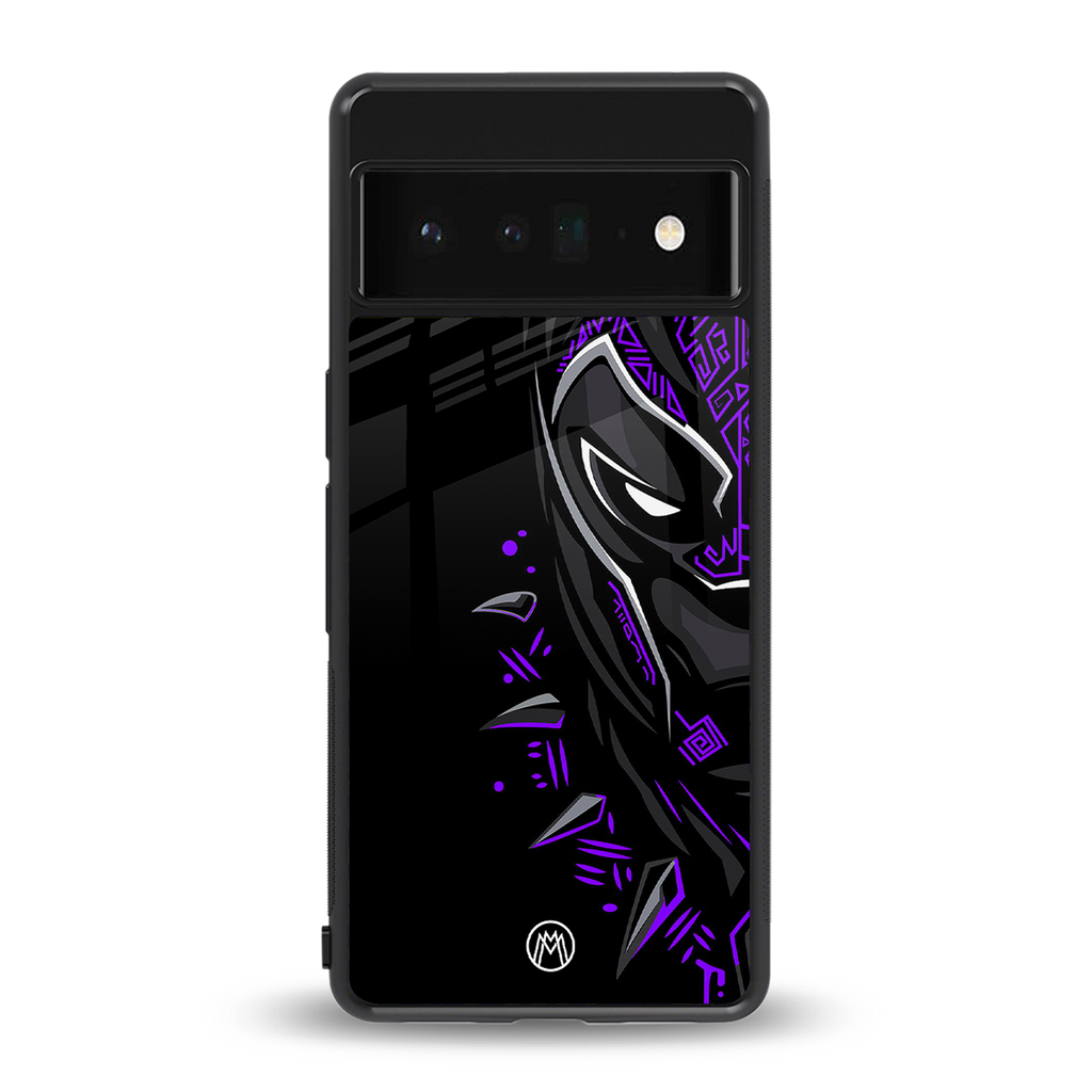 black panther superhero back phone cover | glass case for google pixel 6 pro