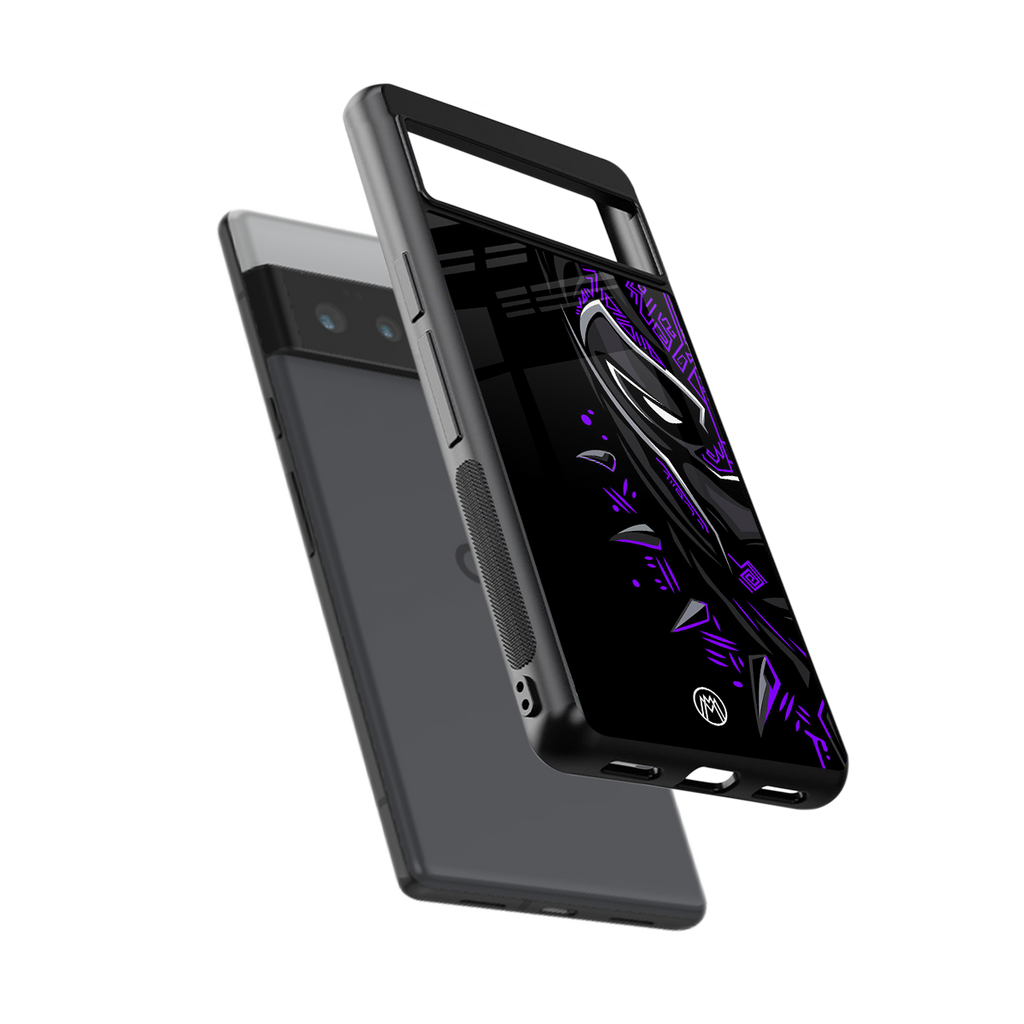 black panther superhero back phone cover | glass case for google pixel 6 pro
