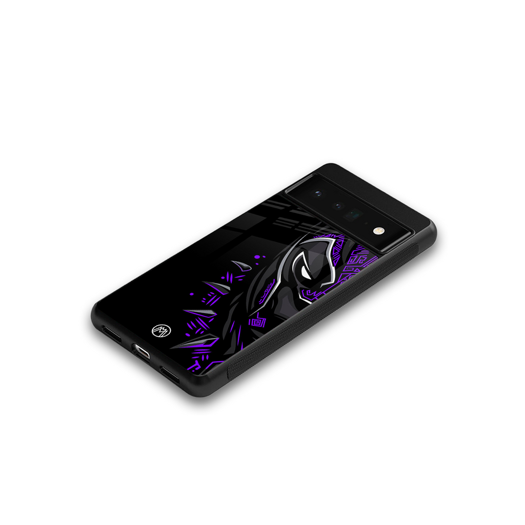 black panther superhero back phone cover | glass case for google pixel 6 pro