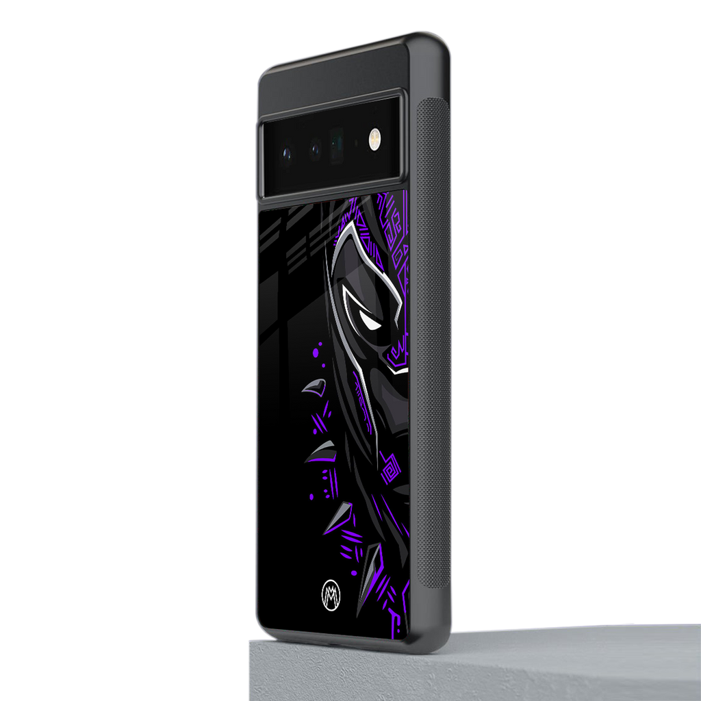 black panther superhero back phone cover | glass case for google pixel 6 pro