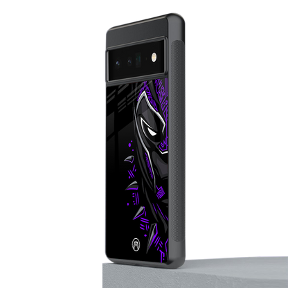 black panther superhero back phone cover | glass case for google pixel 6 pro