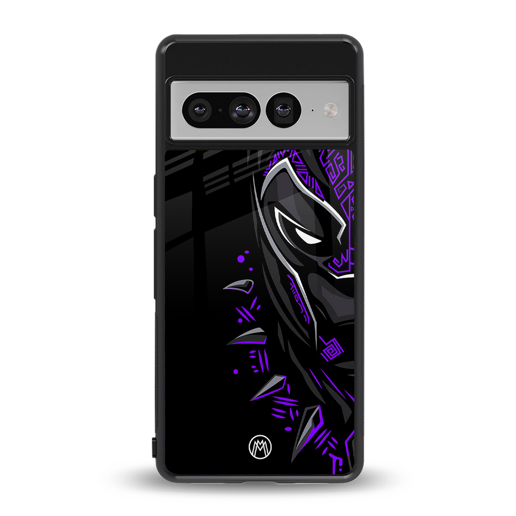 black panther superhero back phone cover | glass case for google pixel 7 pro