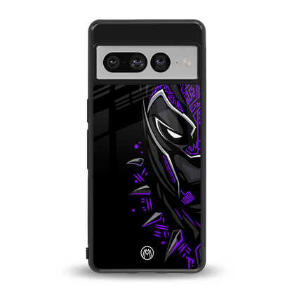 black panther superhero back phone cover | glass case for google pixel 7 pro