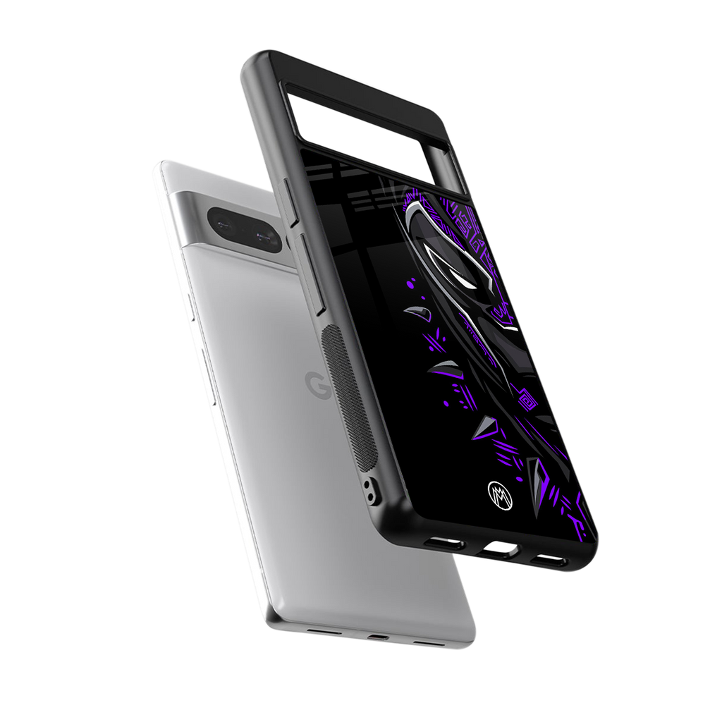 black panther superhero back phone cover | glass case for google pixel 7 pro