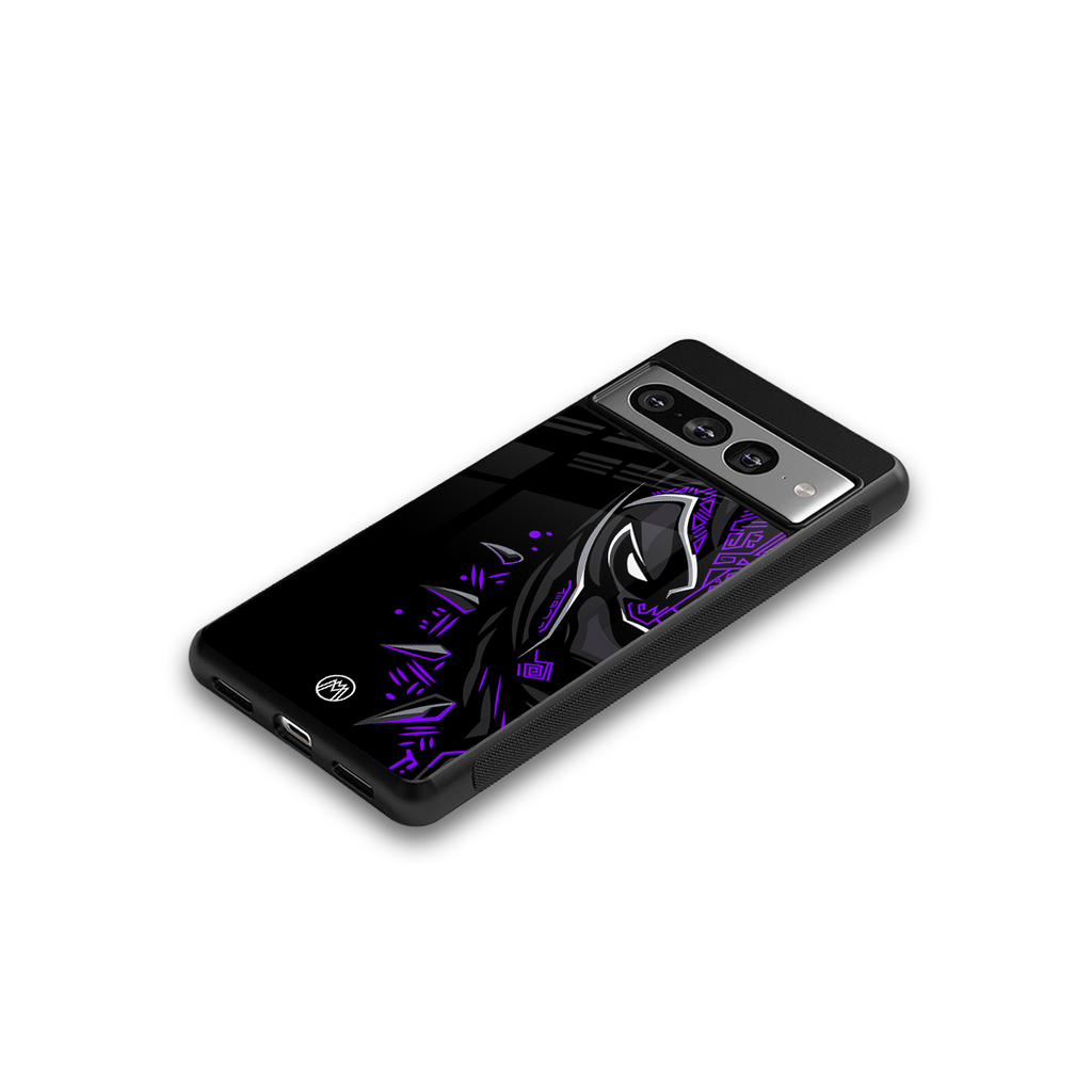 black panther superhero back phone cover | glass case for google pixel 7 pro