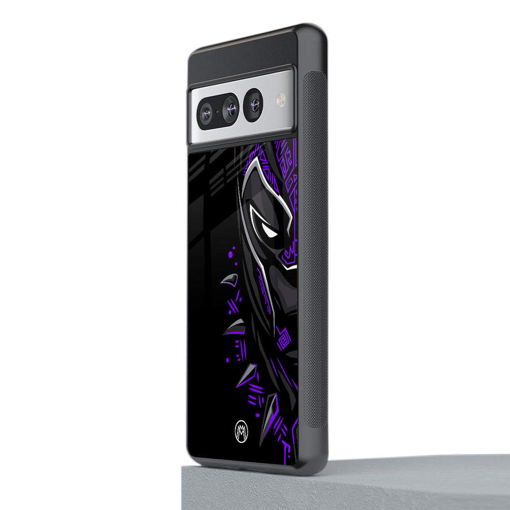 black panther superhero back phone cover | glass case for google pixel 7 pro