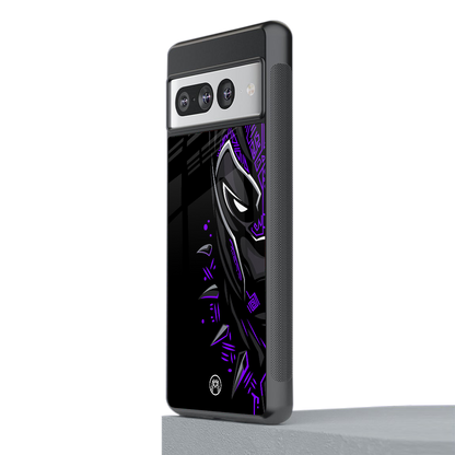 black panther superhero back phone cover | glass case for google pixel 7 pro