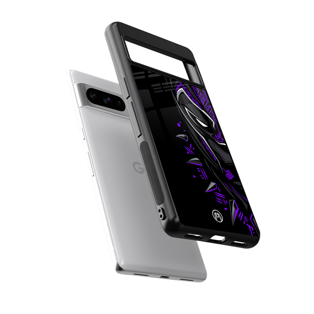 black panther superhero back phone cover | glass case for google pixel 8 pro