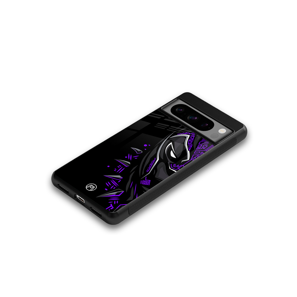 black panther superhero back phone cover | glass case for google pixel 8 pro