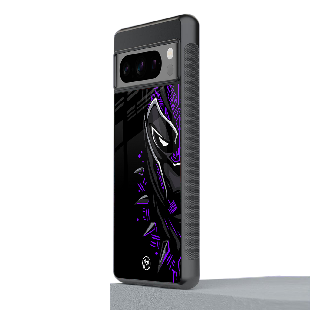 black panther superhero back phone cover | glass case for google pixel 8 pro