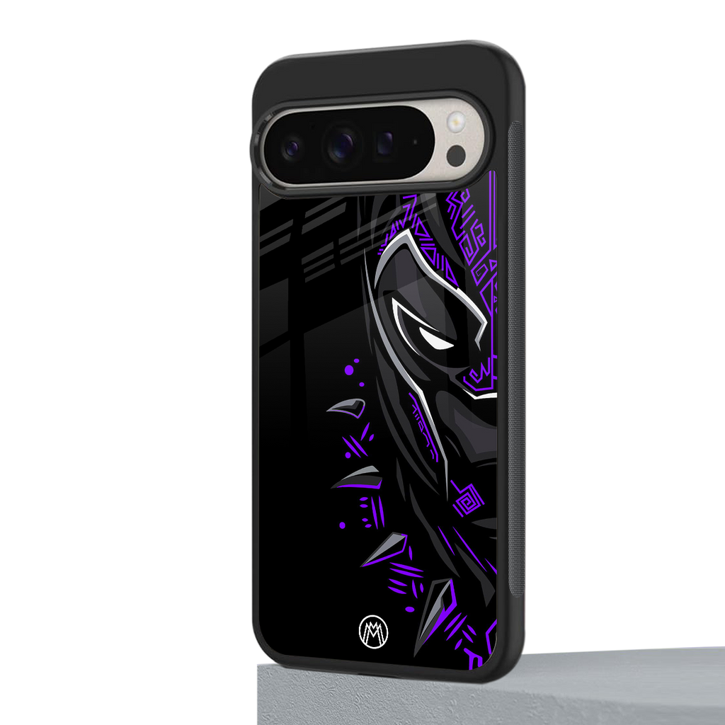 black panther superhero back phone cover | glass case for google pixel 9 pro