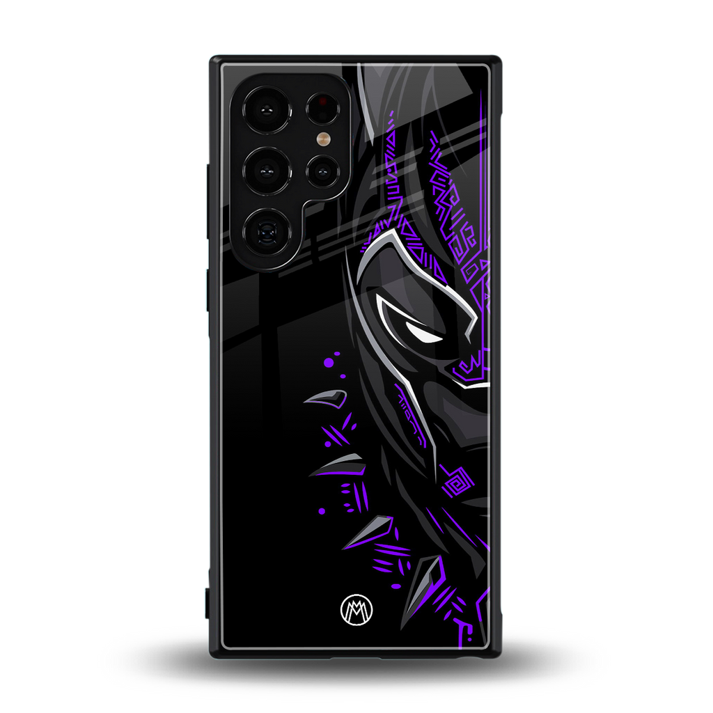black panther superhero back phone cover | glass case for samsung galaxy s24 ultra