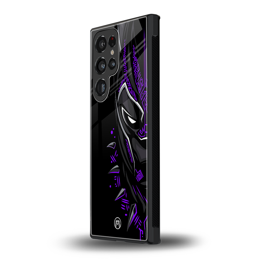 black panther superhero back phone cover | glass case for samsung galaxy s23 ultra