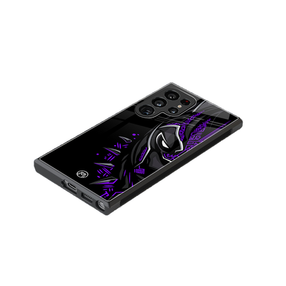 black panther superhero back phone cover | glass case for samsung galaxy s24 ultra