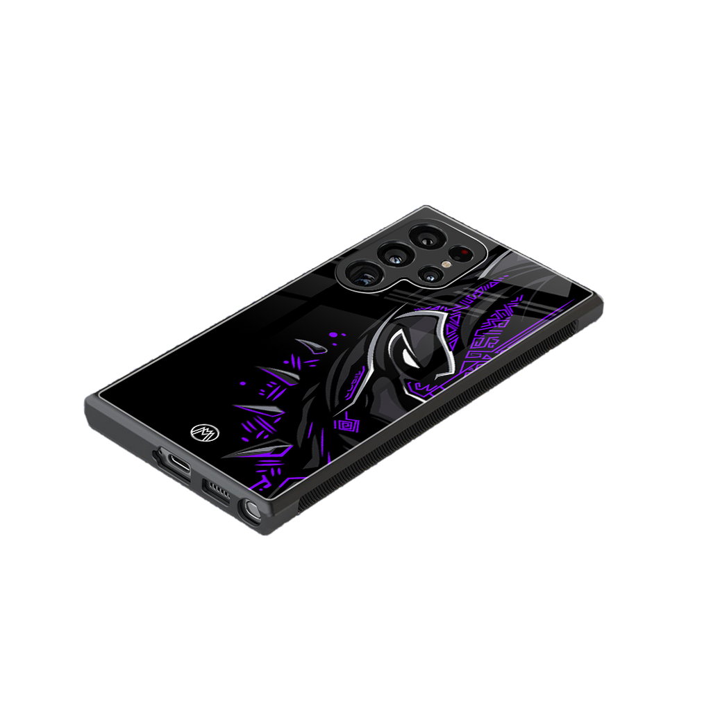black panther superhero back phone cover | glass case for samsung galaxy s23 ultra