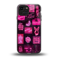 black pink aesthetic collage back phone cover | glass case for iphone 13 mini