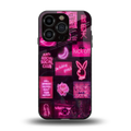 black pink aesthetic collage back phone cover | glass case for iphone 13 pro