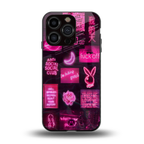 black pink aesthetic collage back phone cover | glass case for iphone 13 pro
