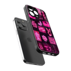 black pink aesthetic collage back phone cover | glass case for iphone 13 pro