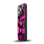 black pink aesthetic collage back phone cover | glass case for iphone 13 pro