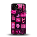 black pink aesthetic collage back phone cover | glass case for iphone 13