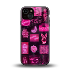 black pink aesthetic collage back phone cover | glass case for iphone 13