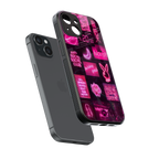 black pink aesthetic collage back phone cover | glass case for iphone 13