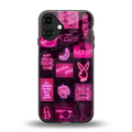 black pink aesthetic collage back phone cover | glass case for iphone 16 plus