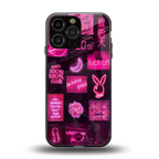 black pink aesthetic collage back phone cover | glass case for iphone 16 pro max