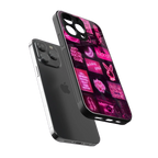 black pink aesthetic collage back phone cover | glass case for iphone 16 pro max