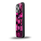 black pink aesthetic collage back phone cover | glass case for iphone 16 pro max