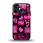 black pink aesthetic collage back phone cover | glass case for iphone 16