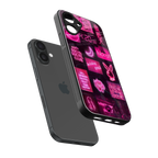 black pink aesthetic collage back phone cover | glass case for iphone 16