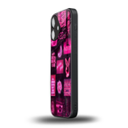 black pink aesthetic collage back phone cover | glass case for iphone 16