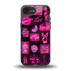 black pink aesthetic collage back phone cover | glass case for iphone 16e