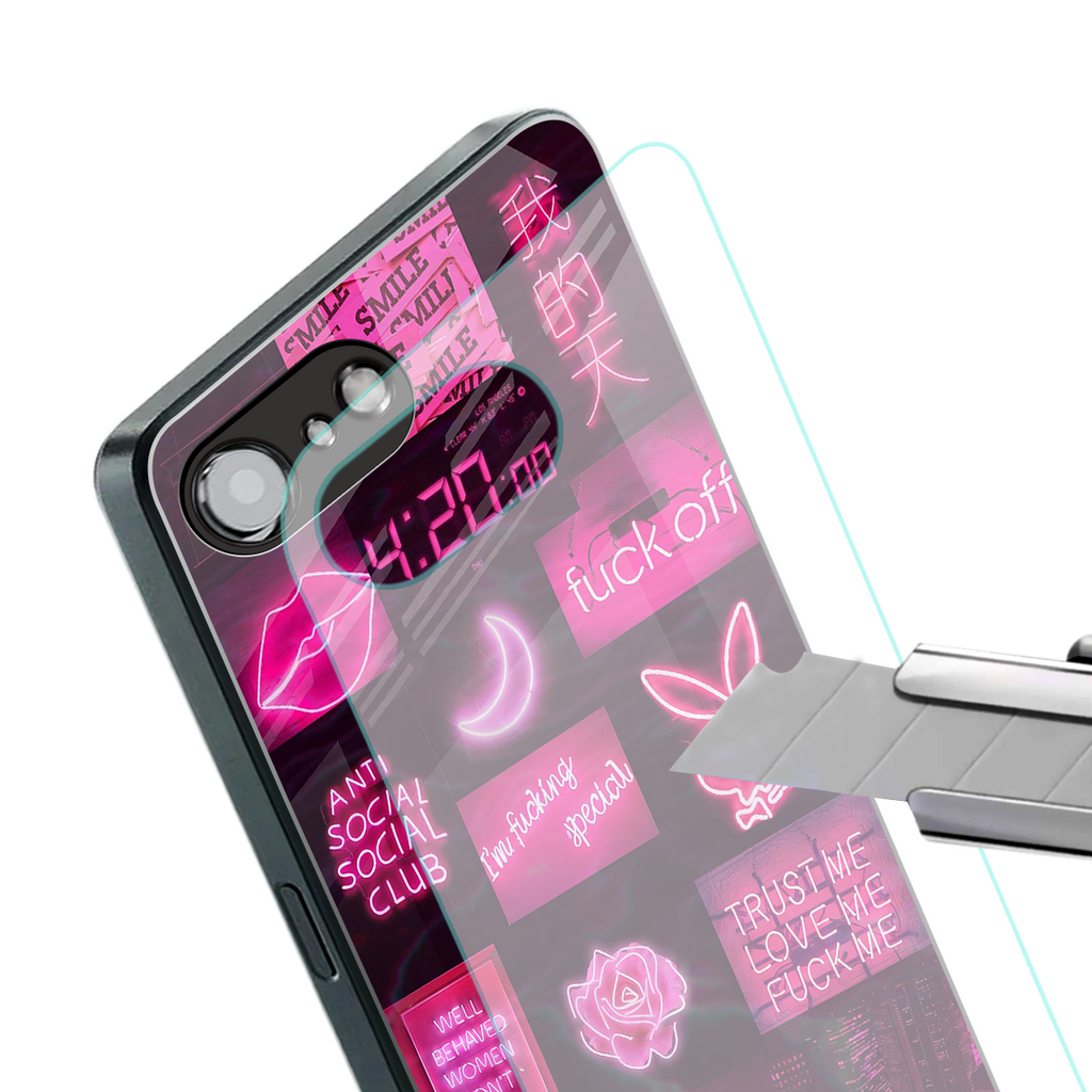 black pink aesthetic collage back phone cover | glass case for iphone 16e