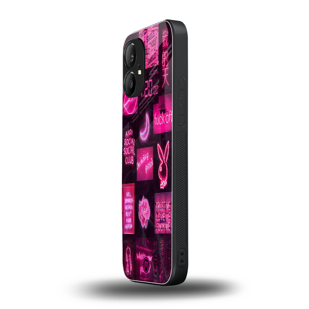 black pink aesthetic collage back phone cover | glass case for nothing phone 1