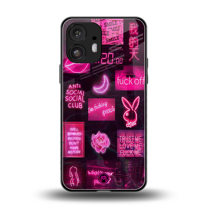 black pink aesthetic collage back phone cover | glass case for nothing phone 2