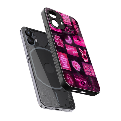 black pink aesthetic collage back phone cover | glass case for nothing phone 2