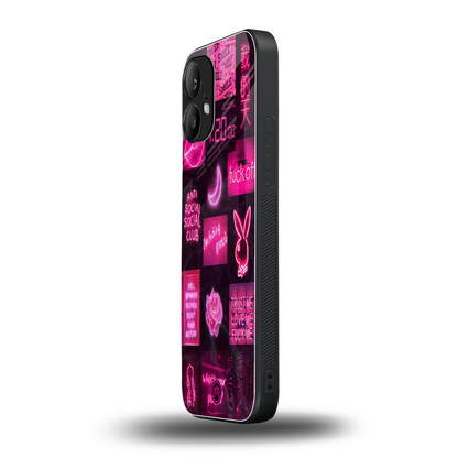 black pink aesthetic collage back phone cover | glass case for nothing phone 2