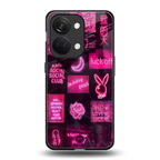 black pink aesthetic collage back phone cover | glass case for oneplus nord 3