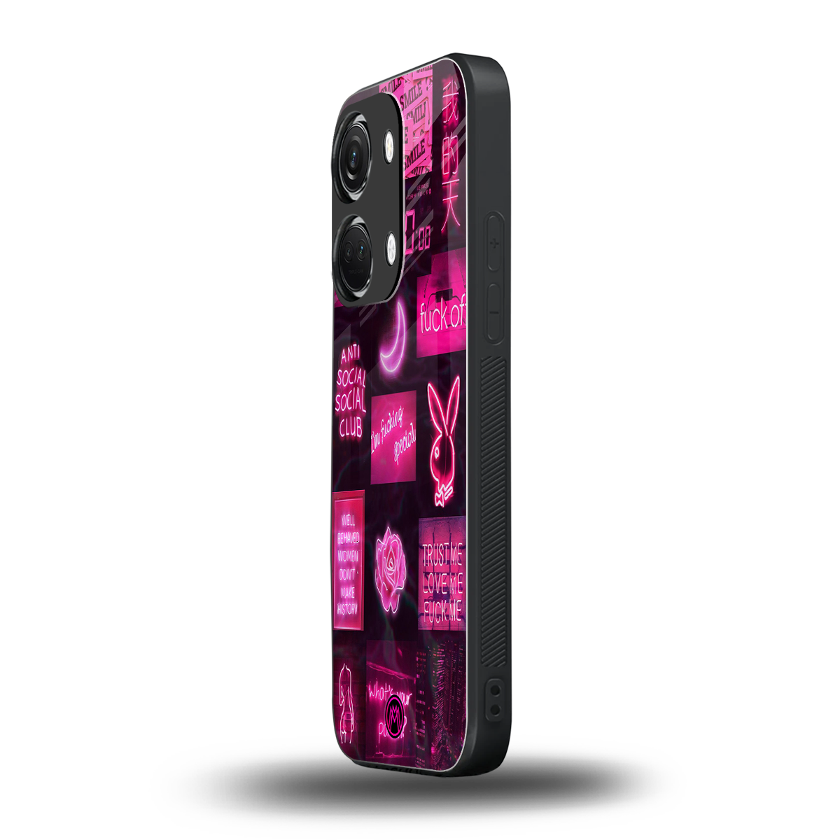 black pink aesthetic collage back phone cover | glass case for oneplus nord 3