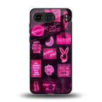 black pink aesthetic collage back phone cover | glass case for oneplus nord 4