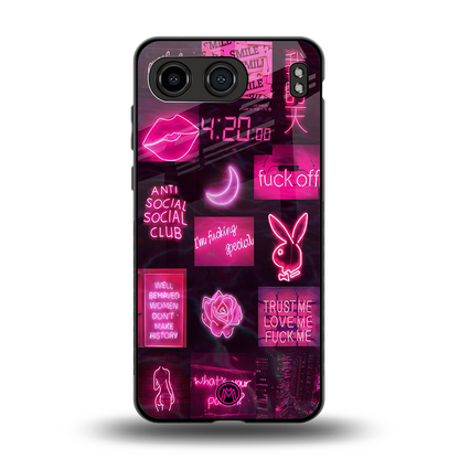 black pink aesthetic collage back phone cover | glass case for oneplus nord 4