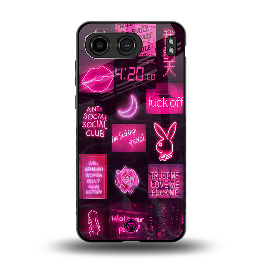 black pink aesthetic collage back phone cover | glass case for oneplus nord 4