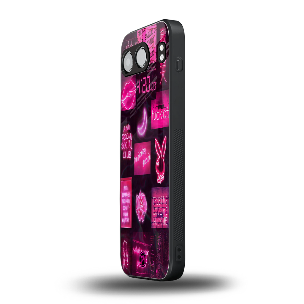 black pink aesthetic collage back phone cover | glass case for oneplus nord 4