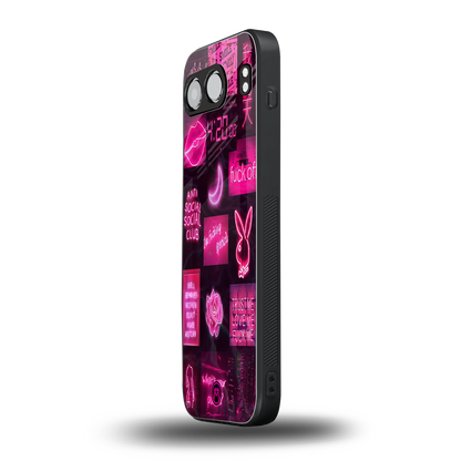 black pink aesthetic collage back phone cover | glass case for oneplus nord 4