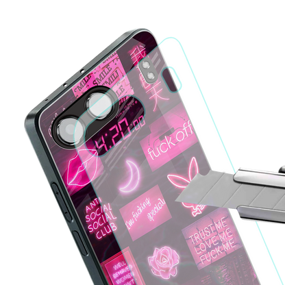 black pink aesthetic collage back phone cover | glass case for oneplus nord 4
