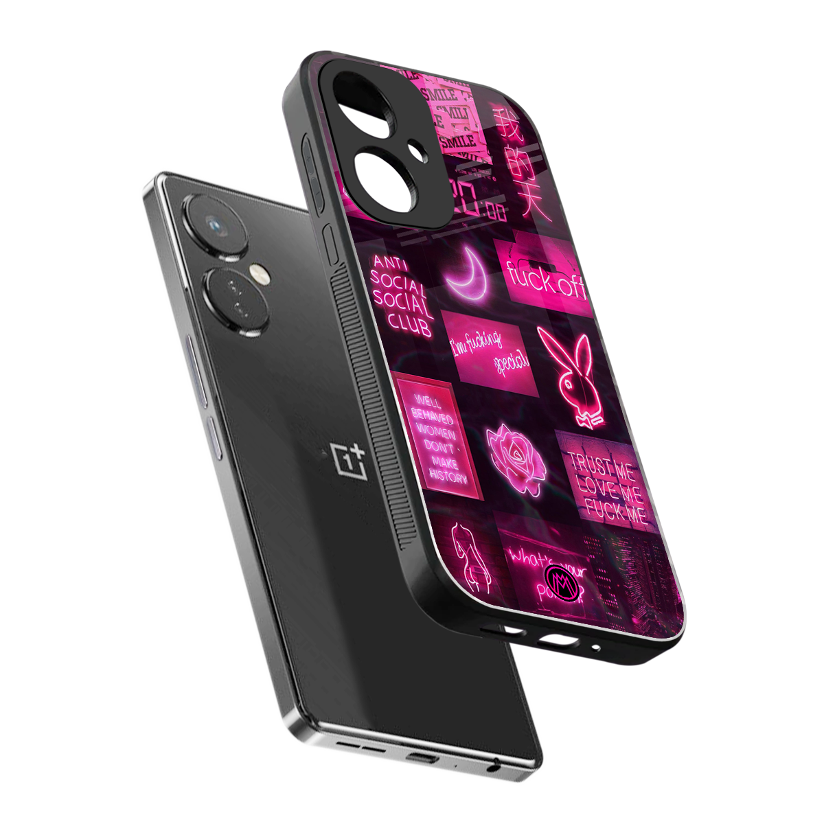 black pink aesthetic collage back phone cover | glass case for oneplus nord ce 3